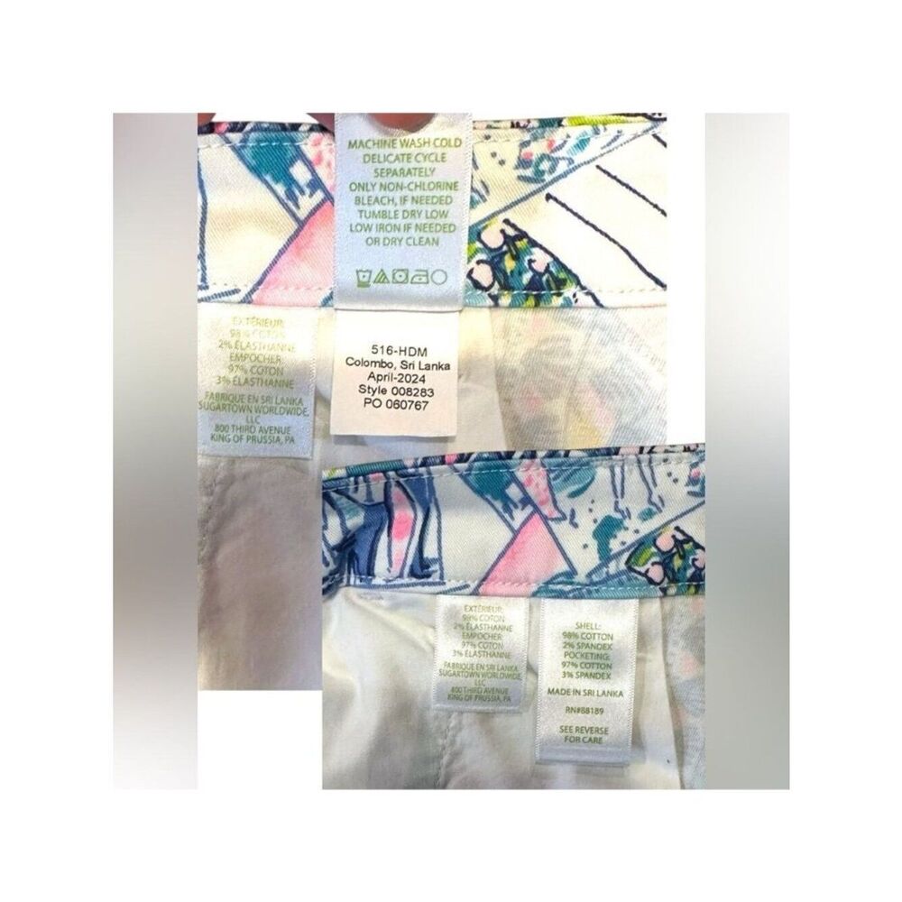 Lilly Pulitzer Callahan Stretch Shorts 10 Wish You Were Here 5” Travel Postcard - Picture 8 of 12
